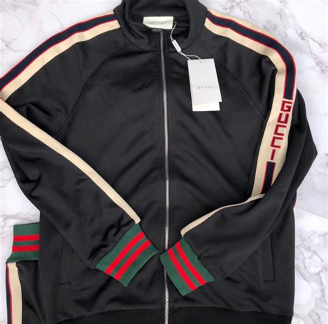 gucci track suit black|black gucci tracksuit men's.